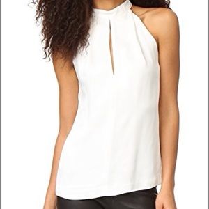 C/MEO Collective White Keyhole Halter Tank Top